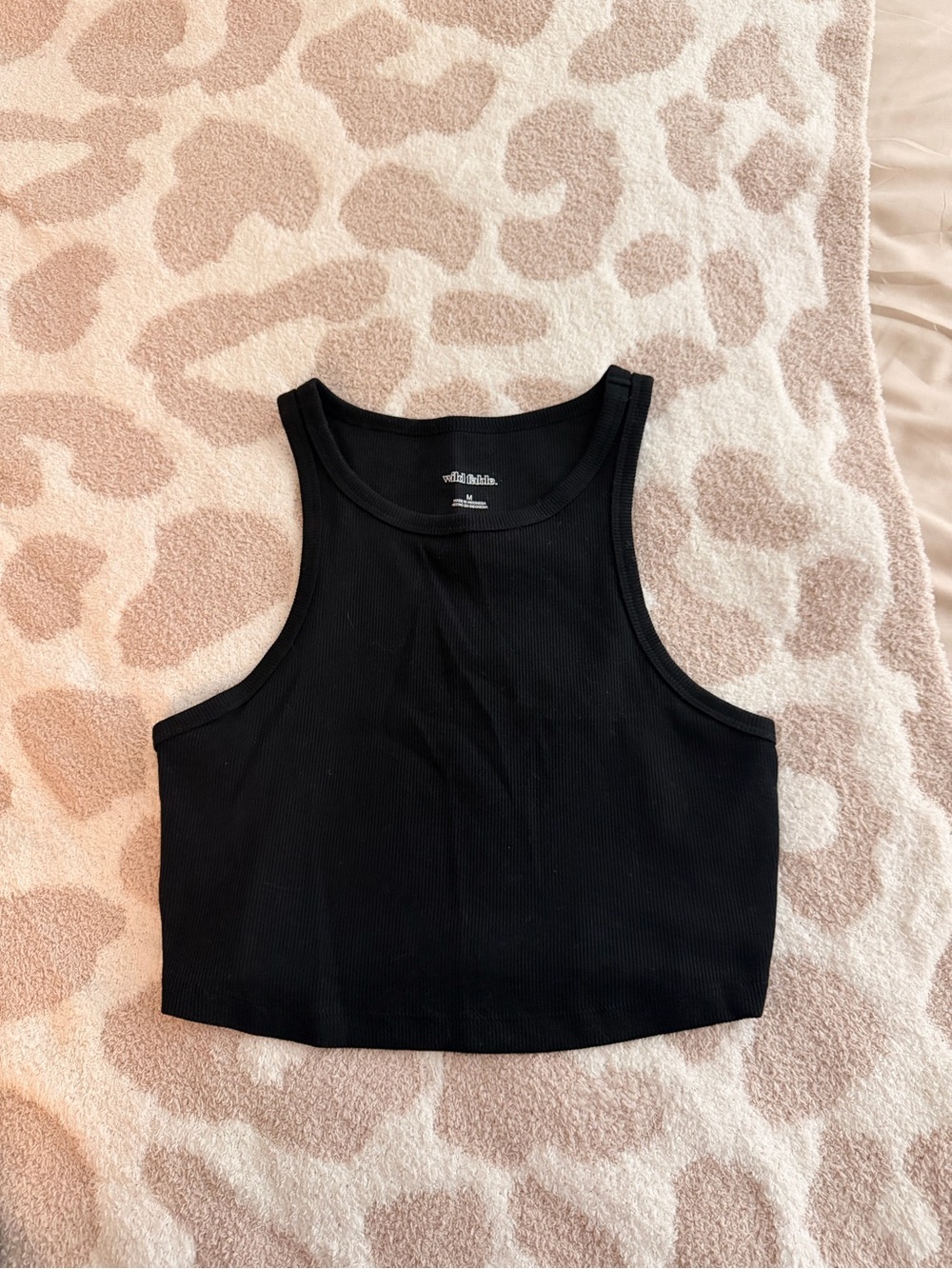 Ribbed Black Crop Tank Top - Women's Sleeveless Top